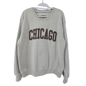 New York Sweatshirt‎ Mens XL Popular Chicago Embroidered Pullover Cotton